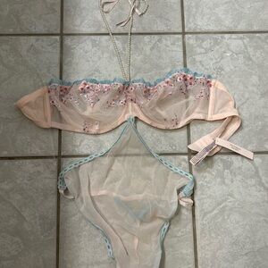 Victoria secret Intimates Set - Pink and Blue lingerie XXL 1X plus teddy NWT